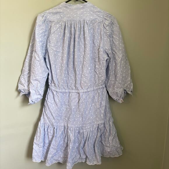 Joie Adel Swiss - Dot Blue Shirt Mini Dress - Picture 3 of 5